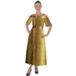 Golden Textures Polished Metal Plate, Metal Textures Shoulder Straps Boho Maxi Dress 