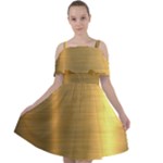 Golden Textures Polished Metal Plate, Metal Textures Cut Out Shoulders Chiffon Dress