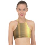 Golden Textures Polished Metal Plate, Metal Textures Halter Bikini Top