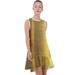 Golden Textures Polished Metal Plate, Metal Textures Frill Swing Dress