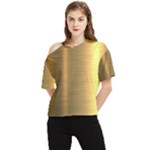 Golden Textures Polished Metal Plate, Metal Textures One Shoulder Cut Out T-Shirt