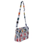 Mosaic, Colorful, Rhombuses, Pattern, Geometry Shoulder Bag with Back Zipper