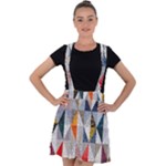 Mosaic, Colorful, Rhombuses, Pattern, Geometry Velvet Suspender Skater Skirt