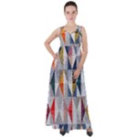 Mosaic, Colorful, Rhombuses, Pattern, Geometry Empire Waist Velour Maxi Dress