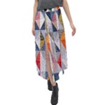 Mosaic, Colorful, Rhombuses, Pattern, Geometry Velour Split Maxi Skirt