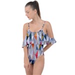 Mosaic, Colorful, Rhombuses, Pattern, Geometry Drape Piece Swimsuit