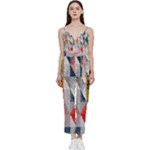 Mosaic, Colorful, Rhombuses, Pattern, Geometry V-Neck Camisole Jumpsuit