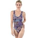 Texture, Pattern, Abstract High Leg Strappy Swimsuit