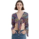 Texture, Pattern, Abstract Trumpet Sleeve Cropped Top