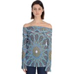 Tile, Geometry, Pattern, Points, Abstraction Off Shoulder Long Sleeve Top