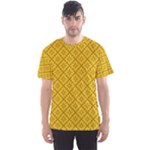 Yellow Floral Pattern Vintage Pattern, Yellow Background Men s Sport Mesh T-Shirt