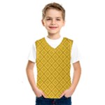 Yellow Floral Pattern Vintage Pattern, Yellow Background Kids  Basketball Tank Top