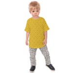 Yellow Floral Pattern Vintage Pattern, Yellow Background Kids  Raglan T-Shirt