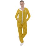 Yellow Floral Pattern Vintage Pattern, Yellow Background Women s Tracksuit