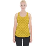 Yellow Floral Pattern Vintage Pattern, Yellow Background Piece Up Tank Top