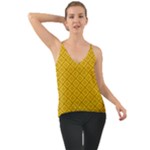 Yellow Floral Pattern Vintage Pattern, Yellow Background Chiffon Cami