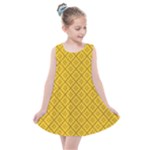 Yellow Floral Pattern Vintage Pattern, Yellow Background Kids  Summer Dress
