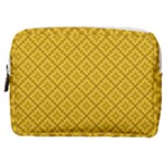 Yellow Floral Pattern Vintage Pattern, Yellow Background Make Up Pouch (Medium)