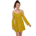 Yellow Floral Pattern Vintage Pattern, Yellow Background Boho Dress