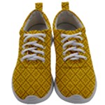 Yellow Floral Pattern Vintage Pattern, Yellow Background Mens Athletic Shoes