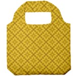 Yellow Floral Pattern Vintage Pattern, Yellow Background Foldable Grocery Recycle Bag