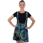 Authentic Aboriginal Art - Circles (Paisley Art) Velvet Suspender Skater Skirt