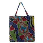 Authentic Aboriginal Art - Walking the Land Grocery Tote Bag