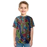 Authentic Aboriginal Art - Walking the Land Kids  Sport Mesh T-Shirt