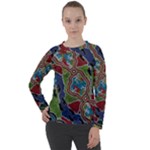 Authentic Aboriginal Art - Walking the Land Women s Long Sleeve Raglan T-Shirt