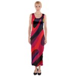 Abstract Fire Flames Grunge Art, Creative Fitted Maxi Dress