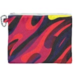 Abstract Fire Flames Grunge Art, Creative Canvas Cosmetic Bag (XXL)