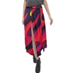 Abstract Fire Flames Grunge Art, Creative Velour Split Maxi Skirt