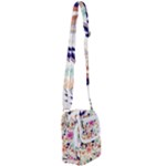 Abstract Floral Background Shoulder Strap Belt Bag