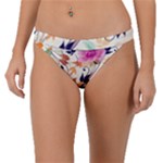 Abstract Floral Background Band Bikini Bottoms