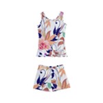Abstract Floral Background Kids  Boyleg Swimsuit