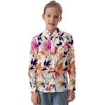 Abstract Floral Background Kids  Long Sleeve Shirt