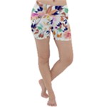 Abstract Floral Background Lightweight Velour Yoga Shorts