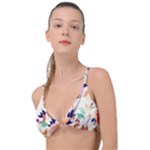 Abstract Floral Background Knot Up Bikini Top