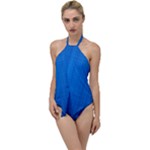 Blue Abstract, Background Pattern Go with the Flow One Piece Swimsuit