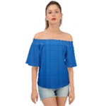 Blue Abstract, Background Pattern Off Shoulder Short Sleeve Top