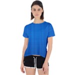 Blue Abstract, Background Pattern Open Back Sport T-Shirt