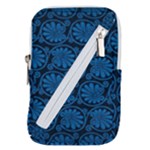 Blue Floral Pattern Floral Greek Ornaments Belt Pouch Bag (Small)