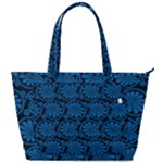 Blue Floral Pattern Floral Greek Ornaments Back Pocket Shoulder Bag 