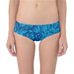 Blue Floral Pattern Texture, Floral Ornaments Texture Classic Bikini Bottoms