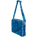 Blue Floral Pattern Texture, Floral Ornaments Texture Cross Body Office Bag