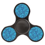 Blue Floral Pattern Texture, Floral Ornaments Texture Finger Spinner