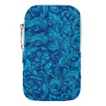 Blue Floral Pattern Texture, Floral Ornaments Texture Waist Pouch (Large)