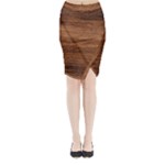 Brown Wooden Texture Midi Wrap Pencil Skirt
