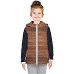 Brown Wooden Texture Kids  Hooded Puffer Vest