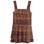 Brown Wooden Texture Kids  Layered Skirt Swimsuit